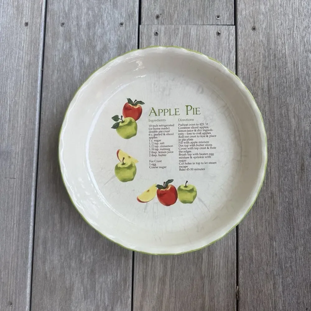 Apple Pie Includes 10 Scalloped Edge Plate Pie Dish Baking Dish Cottagecore